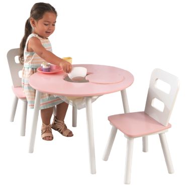Dining Room with KidKraft Round Table and 2 Chair Set