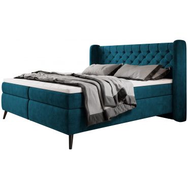 Upholstered bed Square with mattress and topper