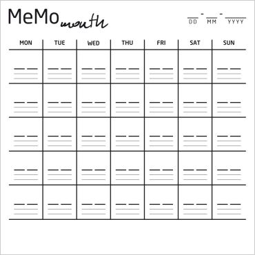 Young "Memo month" metal cabinet surface