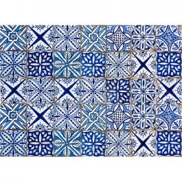 Πλάτη προστασίας τοίχου εστιών κουζίνας Blue Azulejos L