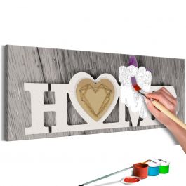 DIY canvas painting - Home and Butterfly 90x30