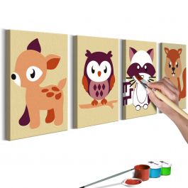 DIY canvas painting - Forest Animals 44x16.5