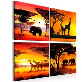 Canvas Print - African Animals (4 Parts) 60x60