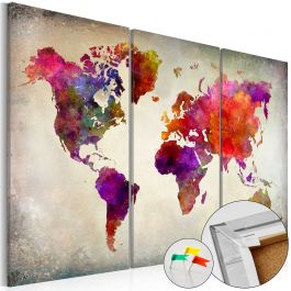 Decorative Pinboard - Mosaic of Colours [Cork Map]