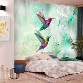 Wallpaper - Colourful Hummingbirds (Green)