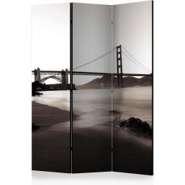 3-part divider - San Francisco: Golden Gate Bridge in black and white [Room Dividers]