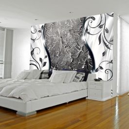 Self-adhesive photo wallpaper - Silver twigs