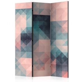 3-partition divider - Pixels (Green and Pink) [Room Dividers]